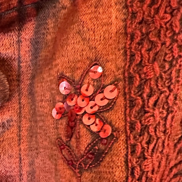 Autumn Embroidered Women's Jean Jacket in Copper - Picture 5 of 7
